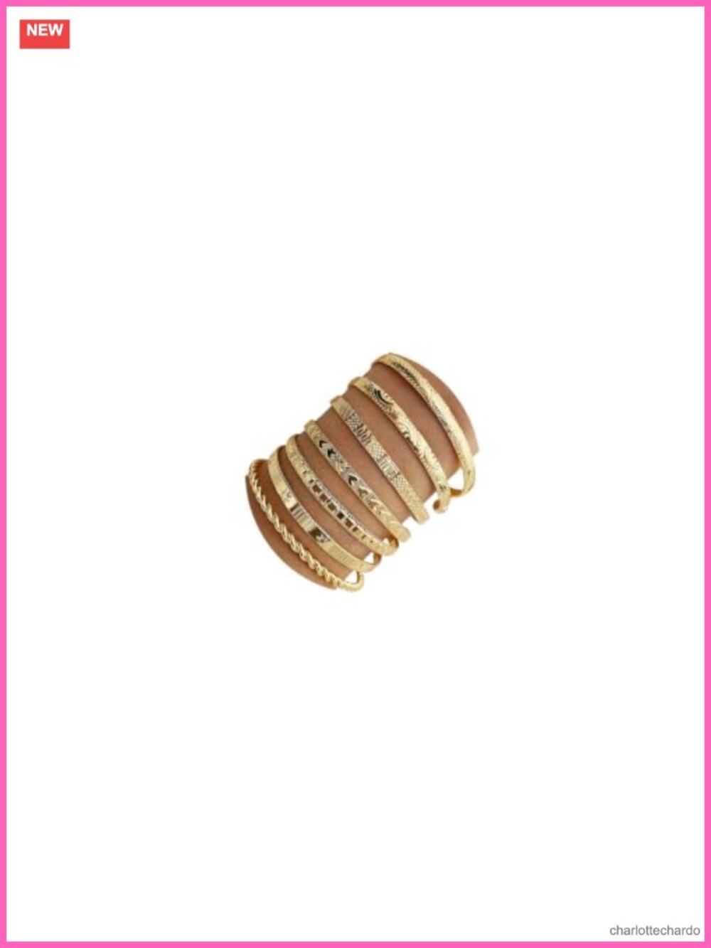 Gold Plated Multi Layer Stackable Cuff Bracelet Set for Women Boho Charm